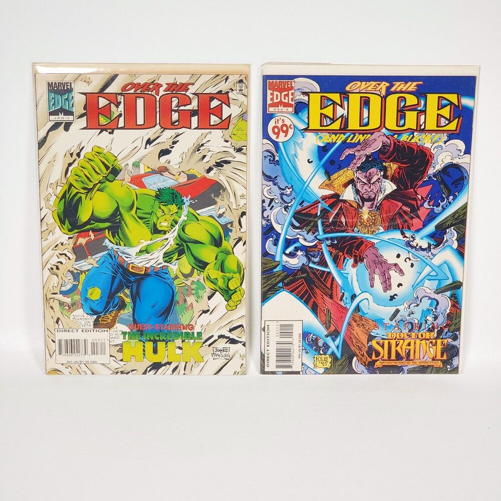 2 Over The Edge Comic 2 & 3 Hulk Dr Strange Jones Brown | VG B&B Marvel Comics